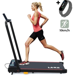 Loopband Inklapbaar 2-in-1 - 1-10 km/h - Max 120Kg - Opvouwbare Walking Pad - Elektrisch - Incl. Hartslagmeter, Afstandsbediening & Tablethouder