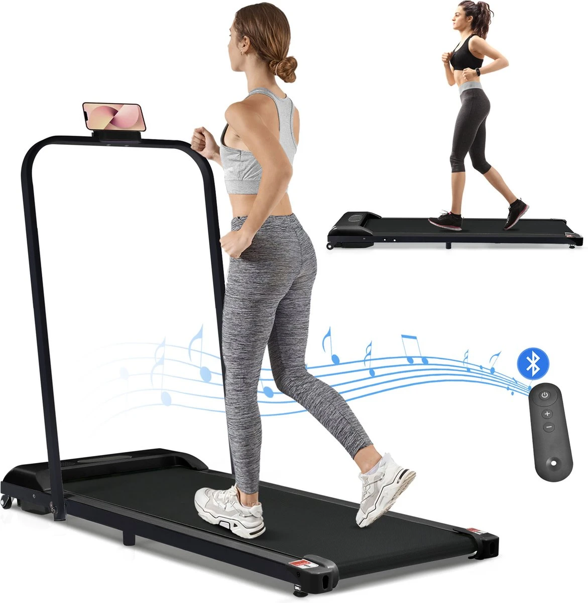 Merax Inklapbaar Loopband voor Thuis - Fitness Hardloopband met Afstandsbediening en Bluetooth - Zwart