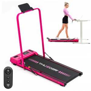 THUNDER® loopband | VIVA-PINK | Klein | Schokdemping | Opvouwbaar | Luidsprekers | Bluetooth | Trainingsprogramma's | Display |