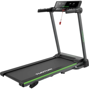 Tunturi Cardio Fit T25 Loopband Inklapbaar - Hardloopband met 18 trainingsprogramma's - Wandelband incl. LED Monitor - 0,8 - 14 km/u - Bluetooth - Hellingfunctie - EU veiligheid gecertificeerd - Incl. Gratis Fitness App