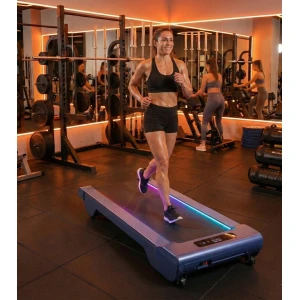 Walking Pad met Automatische Helling 14% - Slimme Onder-Bureau Loopband 1-6 km/u - Extra Groot Loopvlak - Stille Borstelloze Motor - App-Besturing - Voor Thuis & Kantoor - Metallic Zilver - Designbest