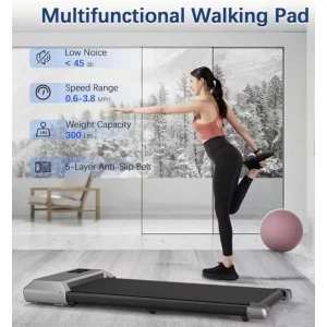 2-in-1 Loopband voor Thuisgebruik - Walking Pad met LCD Scherm, Fluisterstil & Ruimtebesparend Thuis Loopband 2.5HP - Walking Pad & Hardloopband in 1, Compact Design met Display - Zwart