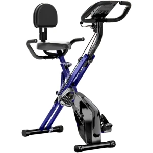 Sensova Hometrainer voor Thuisgebruik en Gym - Opvouwbare Fitness Fietsen met 8 Weerstandsniveaus, Hartslagsensoren en LCD Display - Stille Magnetische Spinningfiets voor Effectieve Cardiotraining en Vetverbranding