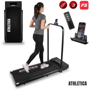 Athletica Loopband - Loopband Fitness tot 10 km/h met Speaker en App - Verrijdbaar en opvouwbaar - Met afstandsbediening - Telefoonhouder - Hometrainer Fitness