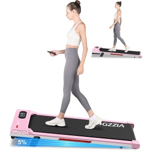 BIGZZIA Loopband draagbaar met 5% helling - 4-in-1 Walkingpad Elektrisch - loopkussen 1-8 km/u instelbaar - Motor 2,5 pk - met afstandsbediening en LED-display - 120 kg draagvermogen - Treadmill Roze