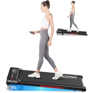 BIGZZIA Loopband draagbaar met 5% helling - 4-in-1 Walkingpad Elektrisch - loopkussen 1-8 km/u instelbaar - Motor 2,5 pk - met afstandsbediening en LED-display - 120 kg draagvermogen - Treadmill Zwart