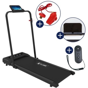 BluMill Loopband Inklapbaar - 1-10km/u- Wandelband - Met Scherm en Afstandsbediening - Inc. Tablethouder en Fitness App - Ideaal voor onder sta bureau -Treadmill