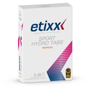Etixx Sport Hydro Tabs - Sports Nutrition - Sportdrank - 3X15 tabletten - Tropical - Caloriearme zouttablet - Extra Natrium (830MG) - Zonder toegevoegde suikers