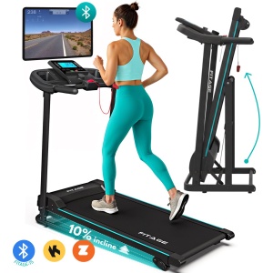 FITAGE Loopband - Wandelband met Tablethouder & Bluetooth voor Zwift & Kinomap - Walking Pad 12km/u & 3 Helling Levels - Treadmill - Loopbanden Elektrisch