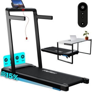 Flexar X1 Loopband - Inklapbaar - Wandelband met Hellingsfunctie - Incl. Tablethouder & Afstandsbediening - 1-8 km/u - Walking Pad voor Thuis