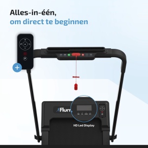 Flurriez Premium Loopband Inklapbaar - 1-12km/u - Bluetooth Speaker - Wandelband - Walking pad - Met Dempingsmat - Met Horloge - Workout App - Tablethouder - Treadmill - Zwart