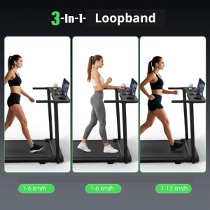 Hennova Loopband - Treadmill - Loopband inklapbaar - Tot 12 km per uur snelheid - Met wielen - Met bluethoot - Draagvermogen 120 kg - Zwart - 114.5 x 89 x 49 cm