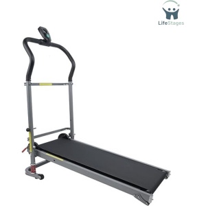 LifeStages - Loopband Inklapbaar - Loopband Met In Hoogte Verstelbare Handgreep Met Schokdemping - Snel Opvouwbaar In 2 Posities - LED-Scherm Voor Wandelen En Hardlopen