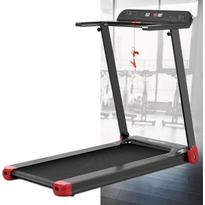 Loopband Inklapbaar- 1-12km/u - Wandelband - Walking Pad - Opvouwbare Loopband - Walkingpad - Treadmill - Loopband Elektrisch - Rood + Zwart