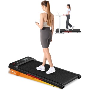 Loopband - Inklapbaar loopband Elektrisch met armleuningen, 1-8 km/u - met afstandsbediening en LCD-display - Walkingpad - Treadmill - Zilver