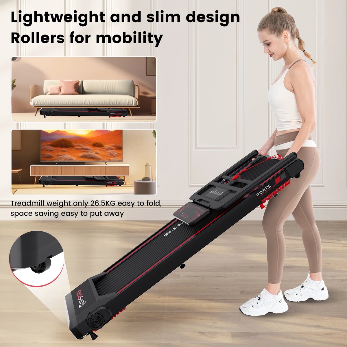 Loopband - Loopband Inklapbaar - Incl. afstandsbediening en Tablethouder - Wandelband - Walking Pad - Opvouwbare Loopband - Walkingpad - Treadmill - Loopband Elektrisch - 1-12 km/u