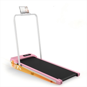 Loopband Met 7% helling - Inklapbaar loopband Elektrisch met armleuningen, 1-8 km/u - met afstandsbediening en LCD-display - Walkingpad - Treadmill - Roze