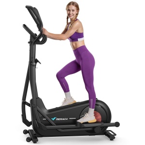 MERACH Crosstrainer - Ellipsentrainer - 16 Weerstandsniveaus - Zelfgenererend Tot 180kg - Bluetooth Apps - 470mm Staplengte - Stille Training