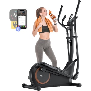 MERACH Crosstrainer - Fitnessapparaat Thuis - 16 Niveaus Weerstand - Kinomap Compatibel - Tot 150kg - Bluetooth - LCD Display - 42 cm Schrittlengte