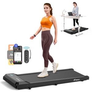 MERACH Elektrische loopband - Walking pad met LED-scherm - Treadmill 2-6 km/u - Motor 2.5HP piek - Afstandsbediening - Verbonden met APP - Wandelband Compact en Lichtgewicht - Kantoor & Huis