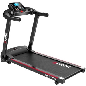 MegaGoods Sprint Pro - Elektrische loopband inklapbaar met armleuningen - 1-12 km/u - LCD display met 12 programma's - Hellingsfunctie - Incl. Flessen / Tablethouder - Bluetooth met speakers