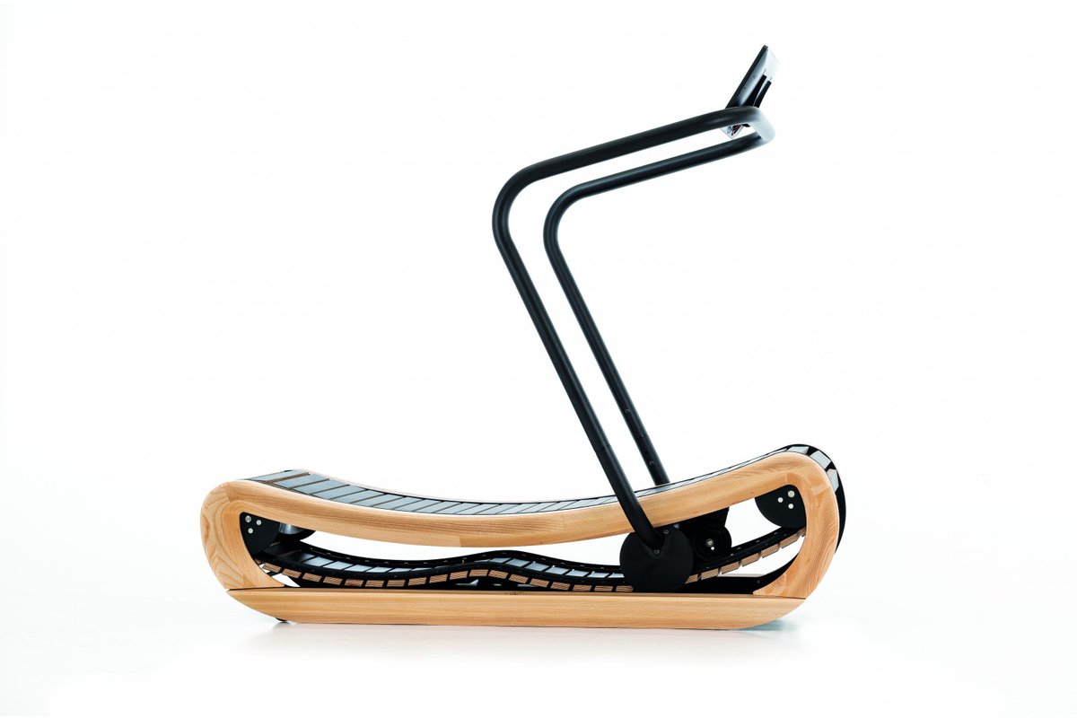 NOHRD Sprintbok Loopband Beukenhout Vintage - Houten Hardloopband - Gebogen Zelfaangedreven Loopband - Geruisloos & Onderhoudsvrij