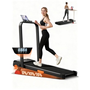 Opvouwbare loopband 15% kantelen, 6 in 1 loopband met stille motor, loopkussen maximale belasting 136KG