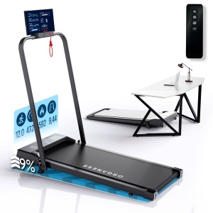 Organess Loopband 1-12km/u - Walking Pad - Loopband Inklapbaar - Wandelband - Met Hellingfunctie - Incl. Tablethouder, Afstandsbediening en App