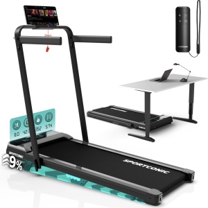 Sportconic Loopband 1-12km/u - Walking Pad - Loopband Inklapbaar - Wandelband - Met Hellingfunctie - Incl. Tablethouder en Afstandsbediening