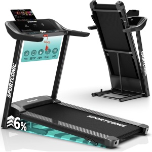 Sportconic Loopband 1-14 km/u - Loopband Inklapbaar - Professionele Loopband voor Thuis - 12 Programma's - Met Hellingfunctie - Incl. Tablethouder en LED-display - Ruim loopoppervlak - Stevig ontwerp