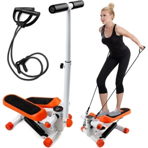 Stepper Fitness - Hometrainer - Crosstrainer Mini - Zilver en Oranje