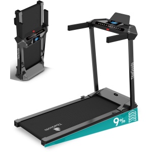 TibaGoods Elektrische Loopband - Wandelband - Hardloopband - 1 t/m 12 kmh - Inklapbaar - 9% Hellingsfunctie - 12 Programma's - Sport - Hometrainer - Walking pad - Voor Thuis