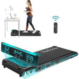 TibaGoods Loopband Inklapbaar - 1 t/m 6 km/h - Hardloopband - Walking pad - Hometrainer - Hellingsfunctie 6% - Treadmill - Wandelband voor onder het bureau - Sport - Hardlopen