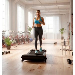 Treadmill 3-in-1 inklapbaar met helling 12%, 6 km/u, stille loopband voor thuis en kantoor, draagbaar met afstandsbediening en LED-display - Altameubel