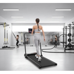 Treadmill Opvouwbare Elektrische Loopband met Helling 12 km/u - Walking Pad met LCD-Display, 1400W Stille Motor, Schokdemping & Ruimtebesparend Ontwerp - Voor Thuis & Kantoor - Altameubel