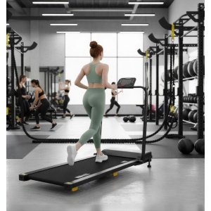 Treadmill Walking Pad met 9% Helling & Leuning - 2.5 HP Stil Loopband voor Thuis & Bureau - 10 km/u - 6-Punts Schokdemping - Opvouwbaar & Compact - LED Display + Afstandsbediening - Altameubel