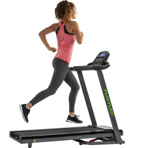 Tunturi Cardio Fit T40 Loopband - Inklapbaar - Hardloopband met Bluetooth - 41 trainingsprogramma's - Met elektronische hellingshoek - 1.0 tot 16 km/u - EU veiligheid gecertificeerd - incl. trainings app