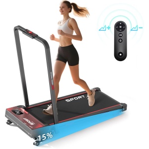 Y-RAIN Loopband - 15% Elektrische hellingsverstelling- 1-12 km/u - 2 in 1 - Opvouwbare Loopband - Treadmill - Afstandsbediening - Tablet-/telefoonhouder - voor thuis & kantoor - Zwart.