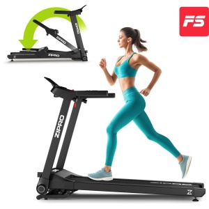 ZIPRO® Ramble | Loopband Inklapbaar met Helling | 1-16 km/h | Elektrisch | 12 Niveaus | LED-Display | 12 Programma's | Bluetooth App | Hartslagmeting | Caloriemeting | Treadmill voor Thuis | Inklapbare met Hellingfunctie