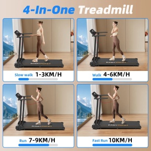 Zimoros Loopband - 1-10km/u - Wandelband voor onder het Bureau - Inklapbaar - 120 Max Belasting - Ipad & Tablet Standaard