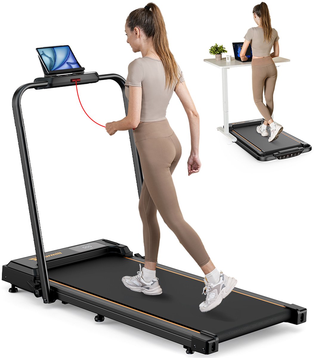 Loopband - FT51 Walking Mat, snelheid 1-10 km/u, ultrastil 500W, met afstandsbediening en lcd-display, ideaal voor thuisgebruik