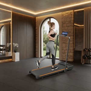 Loopband voor Thuis & Kantoor 2-in-1 Inklapbaar - Walking Pad met Handvat - 1-10 km/u - LCD Display - Afstandsbediening - Compact & Stil - Designbest