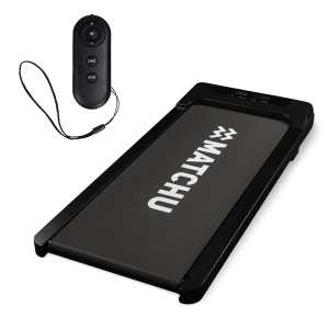 MATCHU - Walking Pad - Wandelband - Mini loopband voor thuis of kantoor - 1 t/m 8 KM/U - Zwart - Stevige houten behuizing - Met afstandsbediening