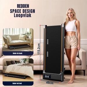 MMM® Loopband - Loopbanden Voor Thuis - Loopband Inklapbaar - Zwart - 111cm x 13cm x 49cm