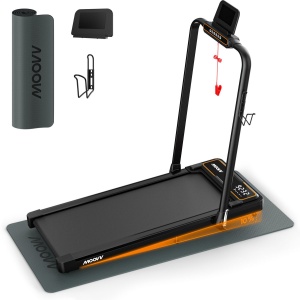 Moovv SmartStep Pro v3 Incline - Loopband Inklapbaar met 10% Hellingfunctie 1-12km/u - Met Accessoires - Walking Pad - Inklapbare Treadmill - Opvouwbare Wandelband Elektrisch - Fitness voor Thuis