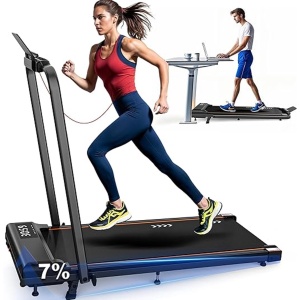 4-in-1 Inklapbare Loopband met 7% Helling - Walking Pad & Hardloopband - 1-12 km/u - Compact & Krachtig (Zwart)