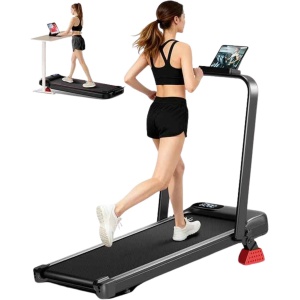 ElevateCommerce - Opvouwbare Loopband met 15% Helling & 10,5 km/u | 2,5 PK Motor | 3 Trainingsniveaus | Compacte Thuis Loopband met LED Display