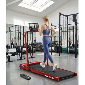 Loopband inklapbaar - Walking Pad & Treadmill tot 12 km/u, 2,2 PK Motor, LED-Display, App-koppeling, Stil & Compact voor Thuis en Kantoor - Motion Pro 12 Red Designbest