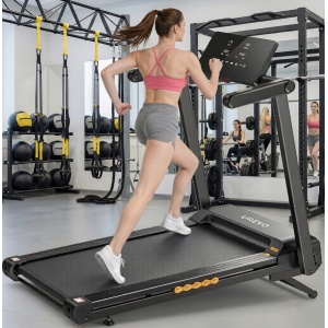 Loopband voor Thuis en Kantoor - Inklapbare 2-in-1 Wandelpad met 15% Automatische Hellingshoek, 1-10 km/u, LED-Touchscreen, Knievriendelijke Demping en Afstandsbediening - Designbest