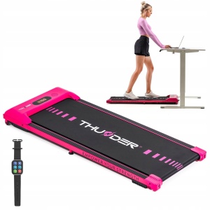 THUNDER® loopband | IDEA-PINK | Opvouwbaar | Display | Bluetooth | Transportwieltjes | App | Luidspreker | Onder het bureau |